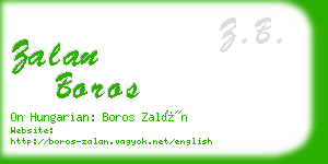 zalan boros business card